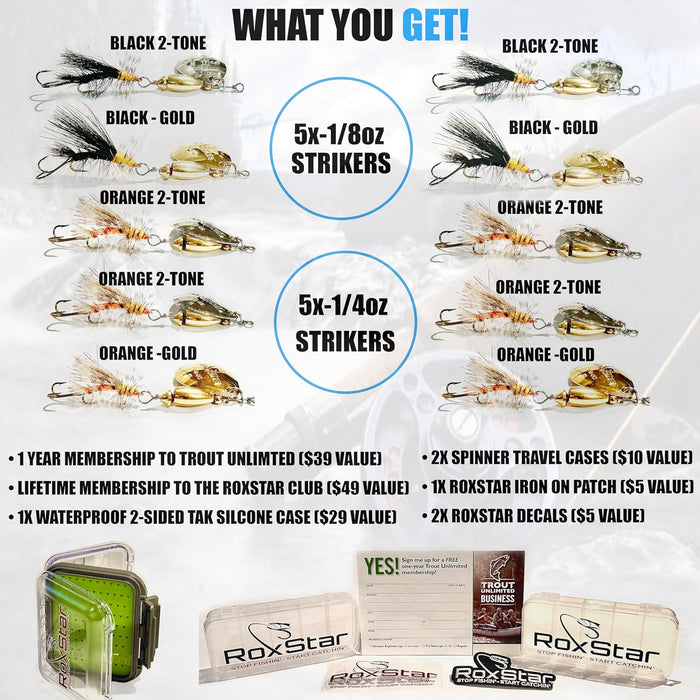 Paquet de 10 Fly Striker de 1/8 oz et 1/4 oz
