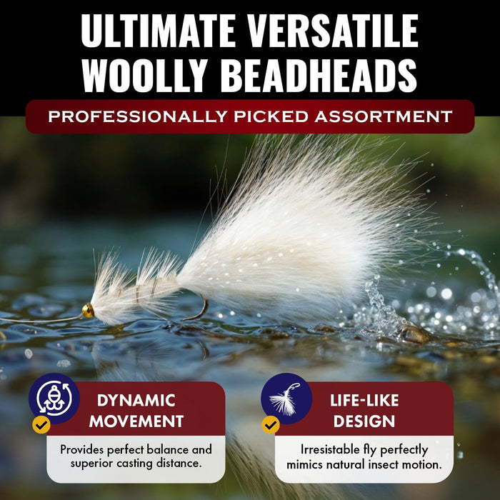 28pk Woolly Bugger BeadHead Flies Assortment