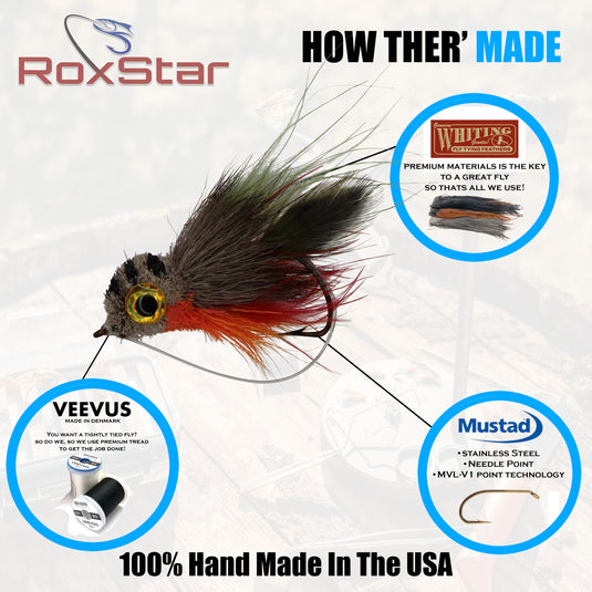 RoxStar Fishing Fly Shop | Stimulator Dry Fly Assortment | 25 Premium  Hand-Tied Trout & Bass Dry Flies | Proudly Made in The USA. (Stimulator  25pk)